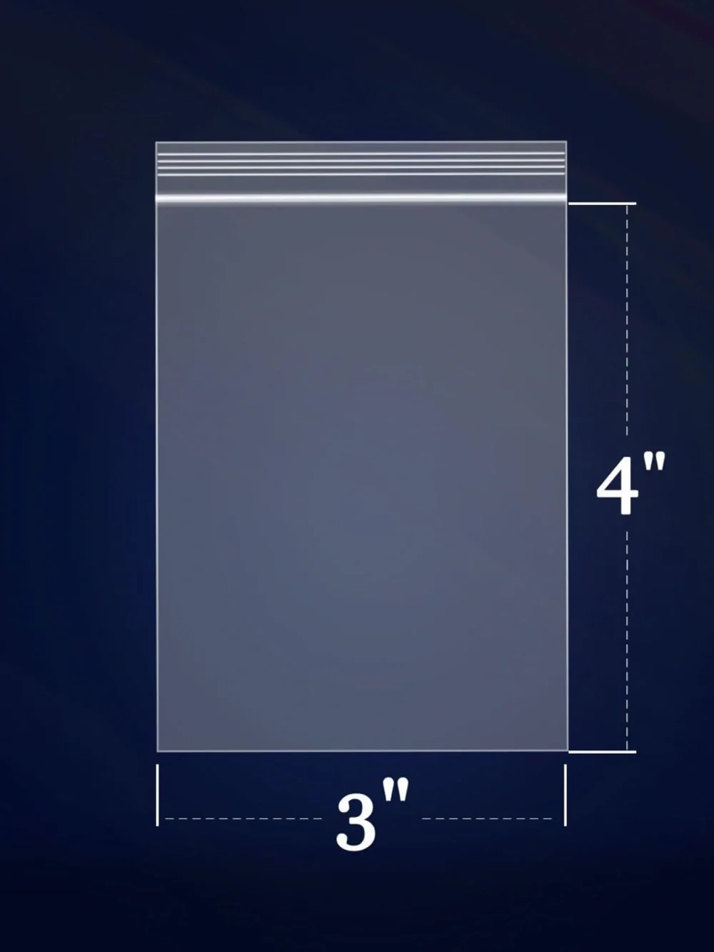 Clear Resealable Plastic Bags - Transparent 3X4